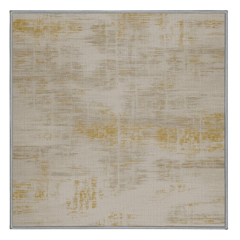Tapis abstrait gris lavable à la machine, Carré 6 pi