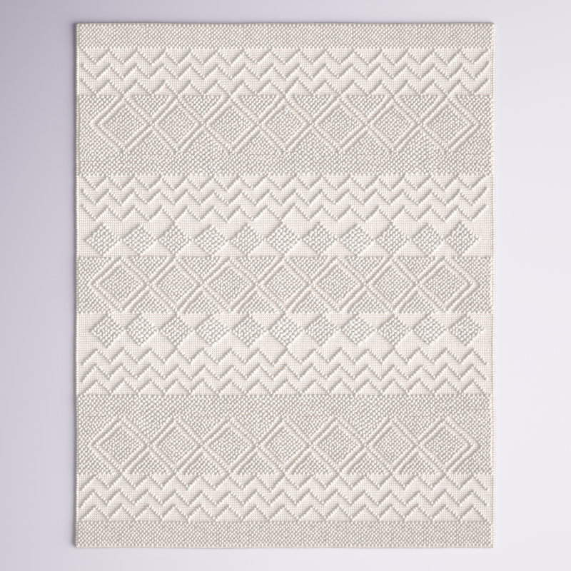 Tapis ivoire en laine / coton Millbury, Rectangulaire 2 pi x 3 pi