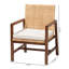 Chaise avec accoudoirs bohémien, miel, rotin et bois d'acacia