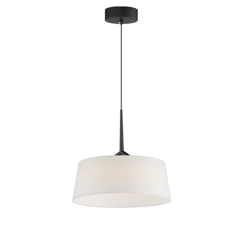 Melva 1 - Light LED Single Pendant, 11" H x 16" W x 16" D, Black