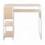 Table de bar avec rangement - tablettes en métal blanc et bois naturel-102948911