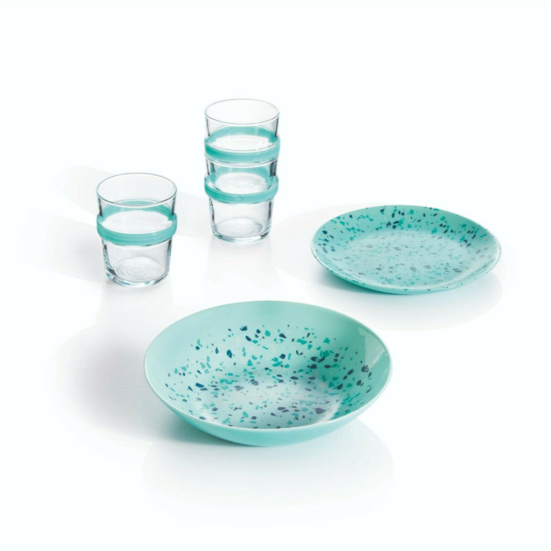 Piece Dinnerware Set - Service for 6, Turquoise