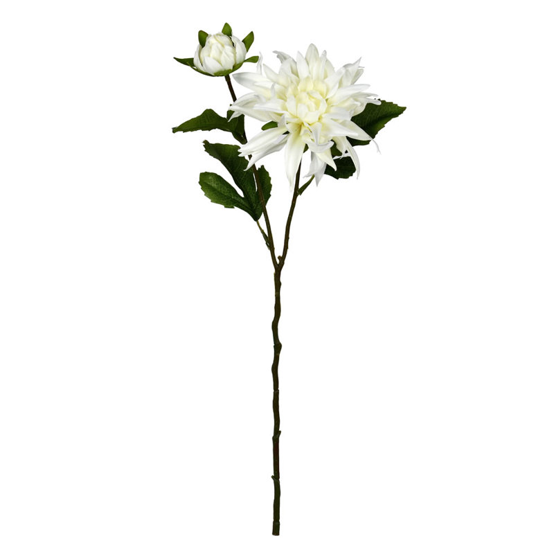 Tige de dahlia artificielle de 17 po, Crème