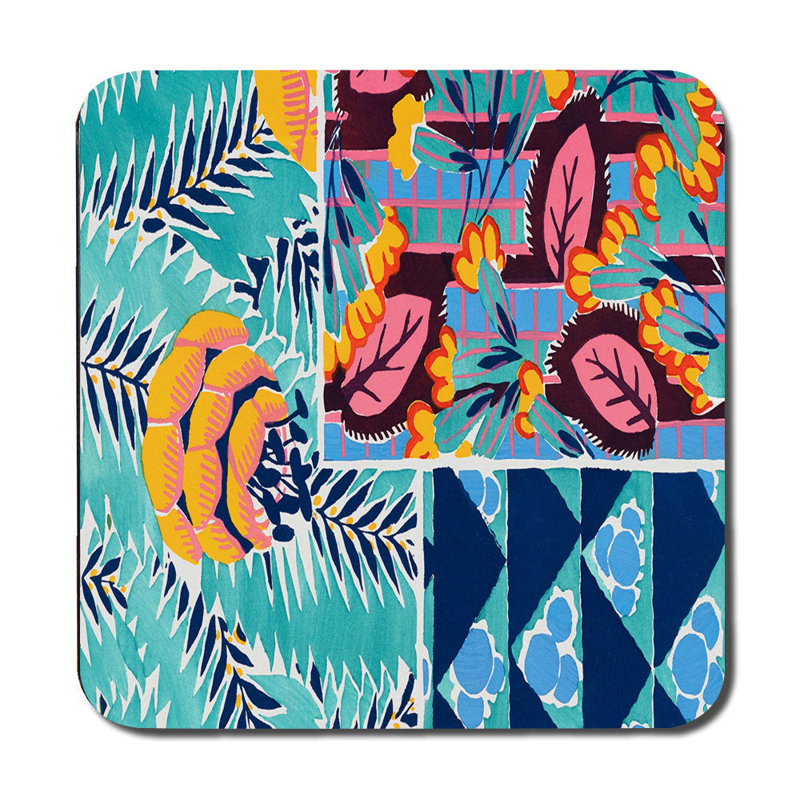 Tropical Floral Placemat And Coaster Set For Dining Tables