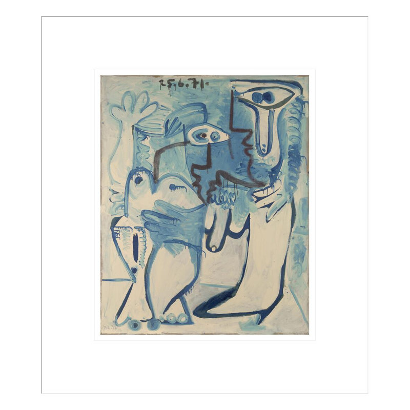 Couple par Pablo Picasso - Impression sur toile, H 15,69 po x l 13,75 po