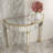 Adriatik 35.4" Half-Round Mirrored Console Table
