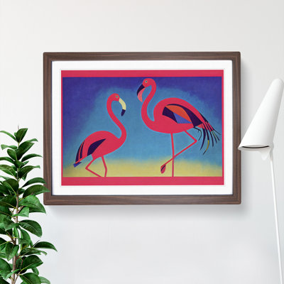 Two Abstract Flamingos Vol.1 - Framed Print