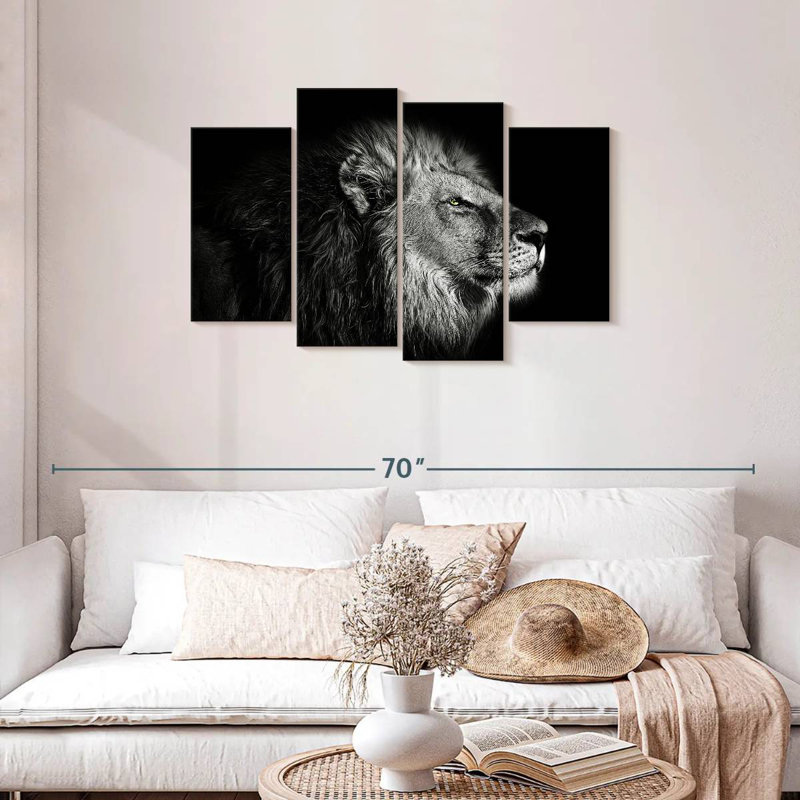 Tête de lion mystérieuse Brampt, H 27 po x l 43 po