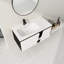 Meuble-lavabo flottant mural avec lavabo simple et porte d'armoire à fermeture en douceur