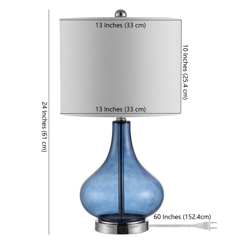Glass Table Lamp, Blue