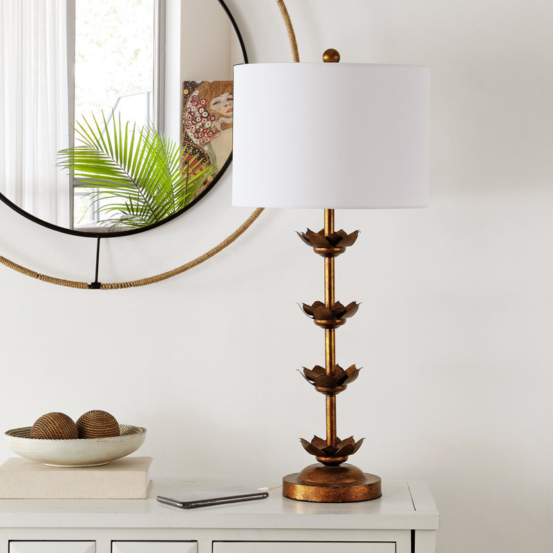 Ensemble de lampes de table or antique 32 po avec USB Henka