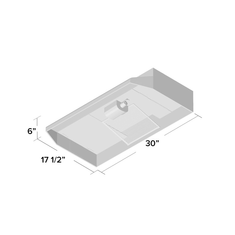 White 30-Inch Stainless Steel Under Cabinet Range Hood with Charcoal Filter