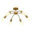 Plafonnier semi-encastré Sputnik moderne à 6 lumières de 56 cm (22 po) en or antique, avec globe à intensité variable pour salon, salle à manger et chambre.-570466190