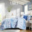 Literie en microfibre simple / simple TG, imprimé floral rayé, 2 taies décoratives et coussins, emballage compressé, étiqueté
