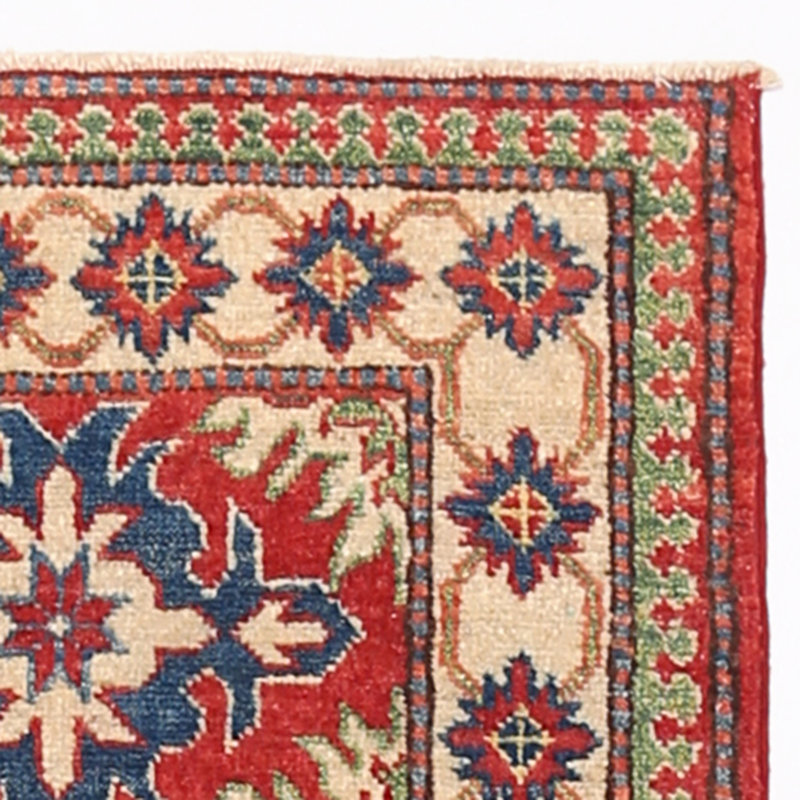 Tapis rouge / ivoire noué à la main Dakara