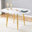 Table de salle à manger extensible ronde avec pieds dorés