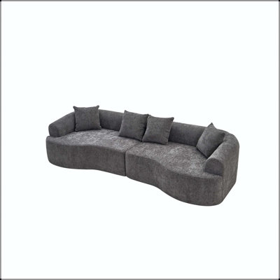 108" Curved Boneless Modular Sectional Sofa with High-Density Foam