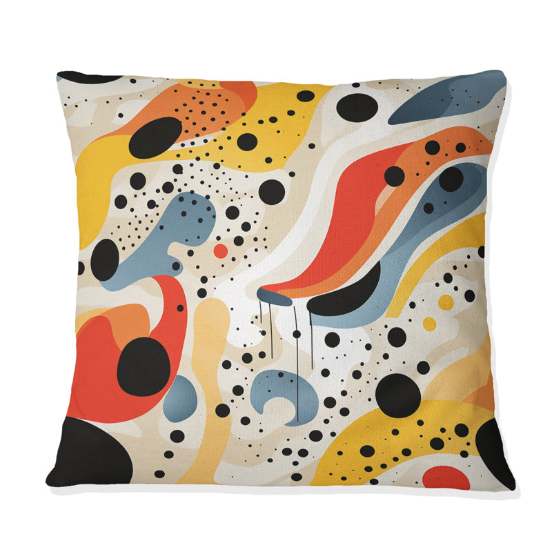 Red Popart Lichtenstein Lines Matrix - Coussin décoratif imprimé, H 18 po x l 18 po