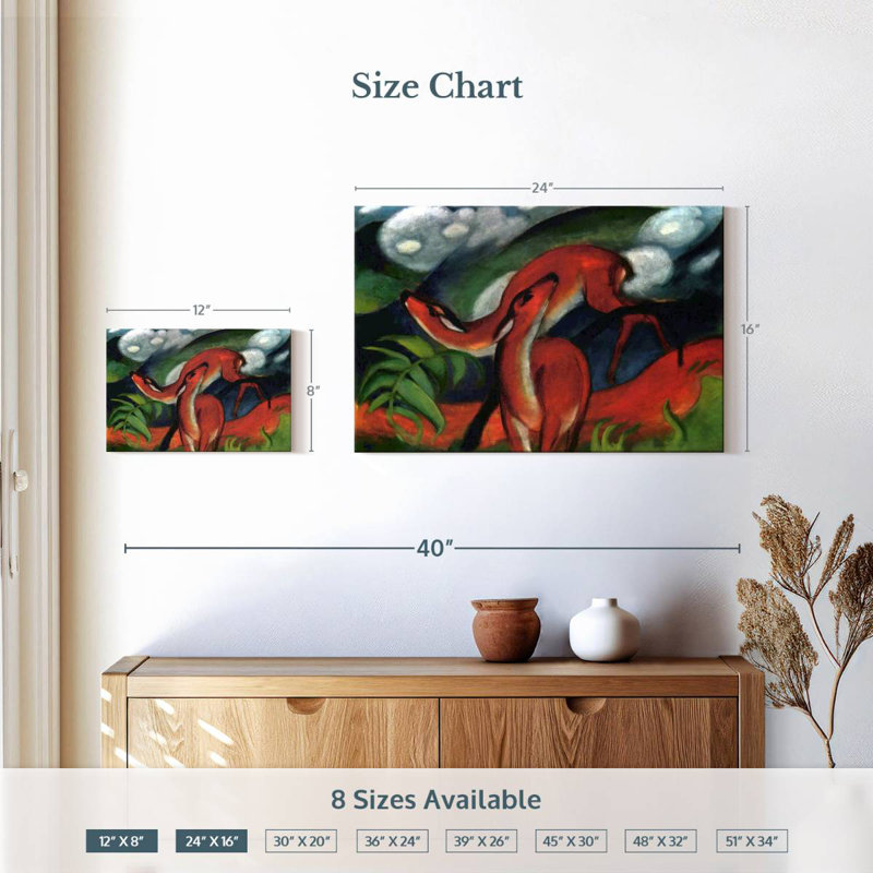 Brampt Red Deer II 1912, 16" H x 24" W