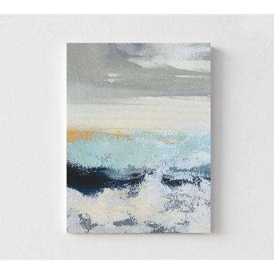 «Whispering Tide Print»: art abstrait côtier (encadré ou non)