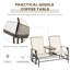 Banc oscillant d'extérieur avec table centrale Outsunny