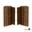 Ensemble de 4 armoires d'appoint de coin en noyer avec portes et rangement peu encombrant P 16 po x l 31 po x H 62 po-2005028578-2005028579