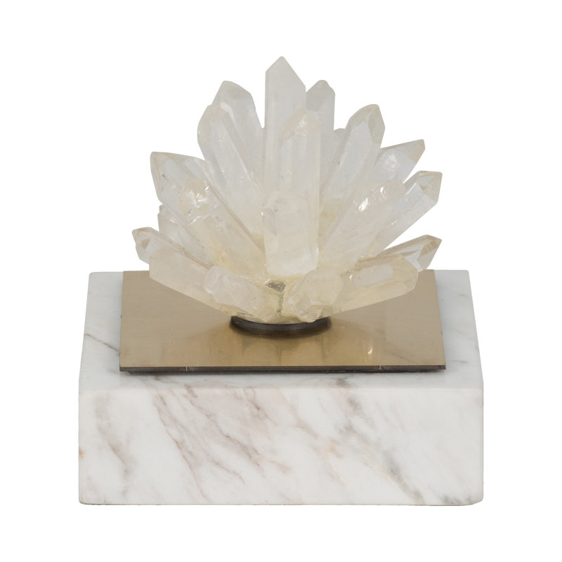 Sculpture Glam Crystal Cluster, Blanc, H 4 po x l 4 po x P 4 po