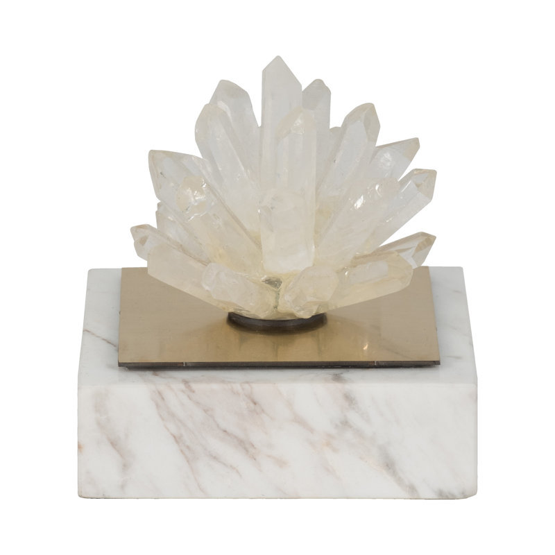 Sculpture Glam Crystal Cluster, H 4 po x l 4 po x P 4 po, Blanc