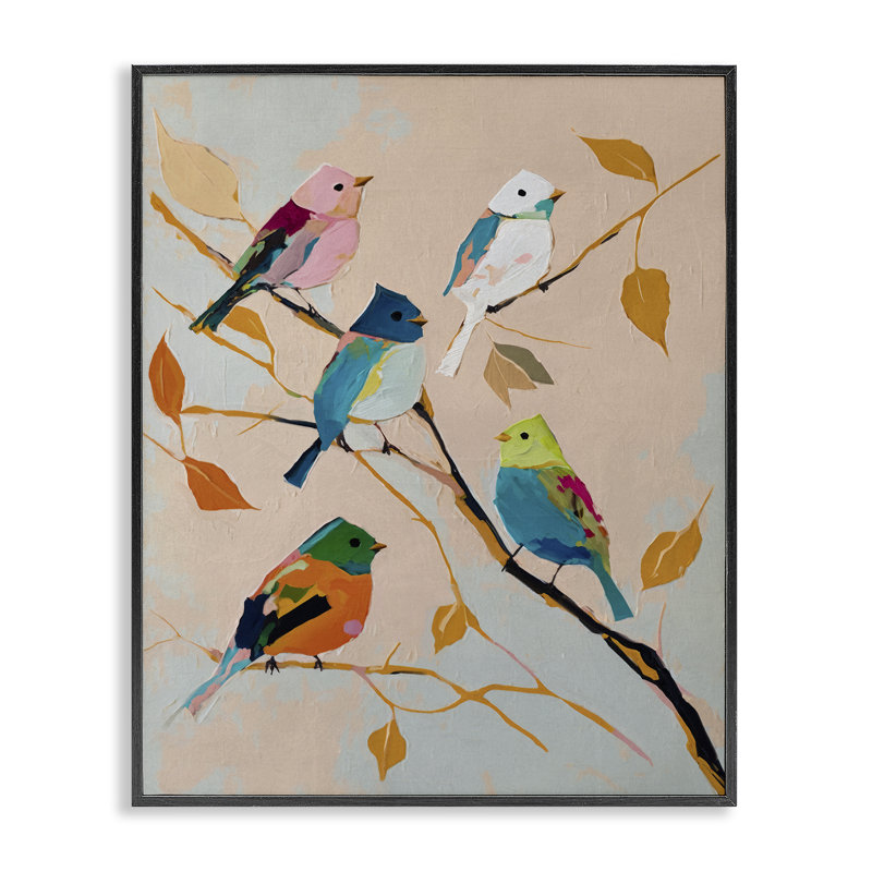  «Parakeets on Fall Branch», art de la giclée encadrée par Svetlana Aleynikova, H 14 po x l 11 po