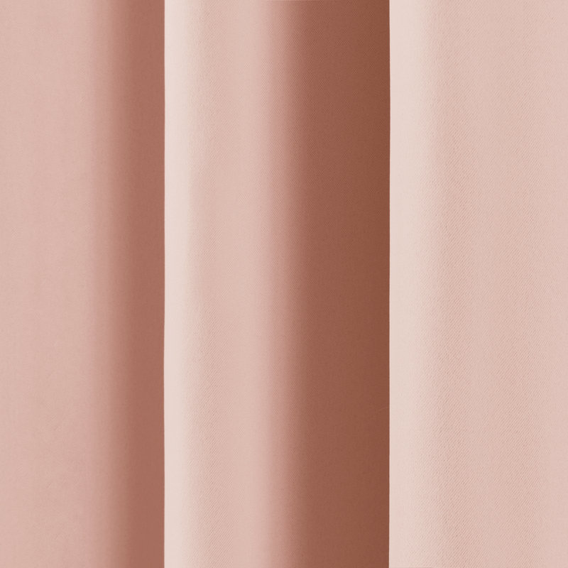 Adina Sevan Solid Thermal Grommet Curtain Panels, 52"W x 120"L, Blush