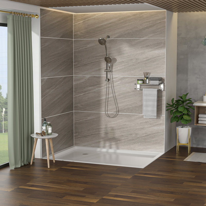5" Multi Function Shower Head In Brushed Nickel With Adjustable Slide Bar - 5 Options For Luxury And Bath Experience Handheld Bar, Spray Patterns