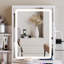16" X 21" Small Size Touch Control Sliding LED Mirror, Tri-Colour Switching, Brightness Adjustable-1842066287-1842066284