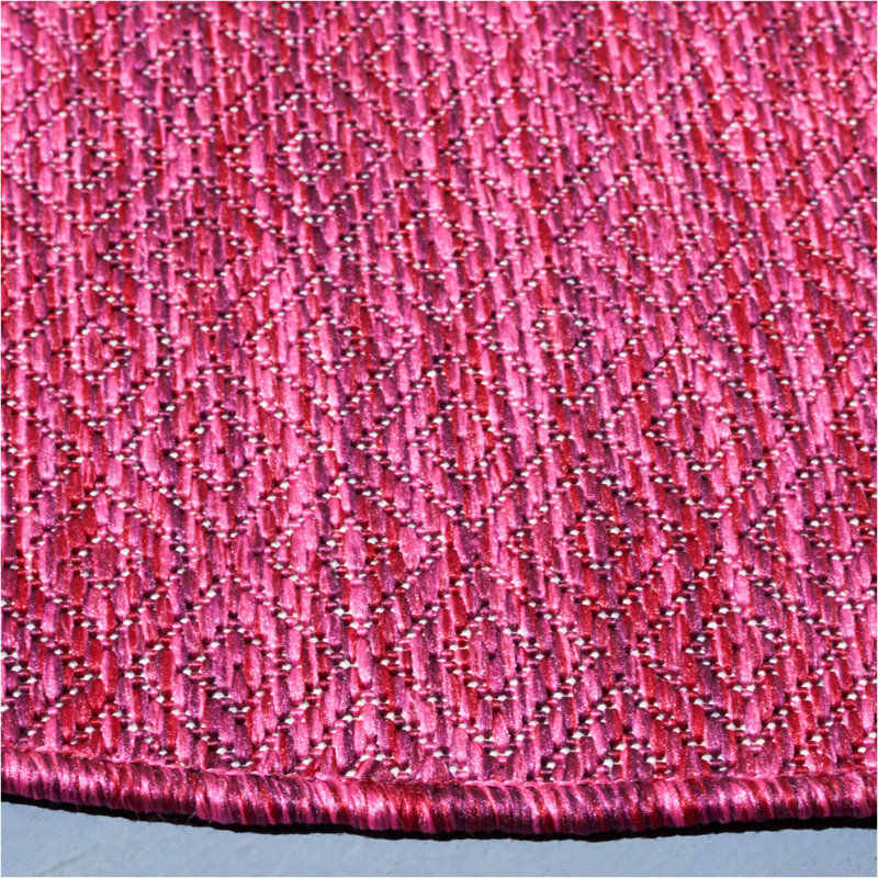 Tapis d'intérieur / extérieur de couleur unie Summer-Louise Performance, Rond 6 pi 7 po