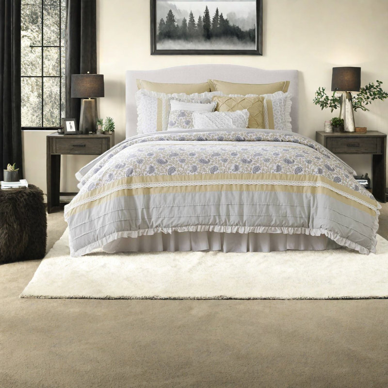 Ensemble de literie en coton élégant avec charme campagnard pour les chambres confortables