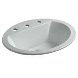 Bryant Vitreous China Oval Drop-In Bathroom Sink with Overflow