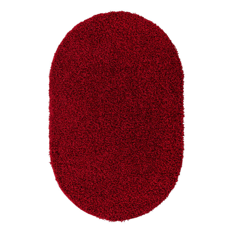 Tapis rouge cerise Angeline, Ovale 3 pi 1 po x 5 pi 3 po