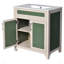 Ensemble de meuble-lavabo de salle de bain avec lavabo en céramique, armoire de rangement moderne avec cadre réglable en bois massif