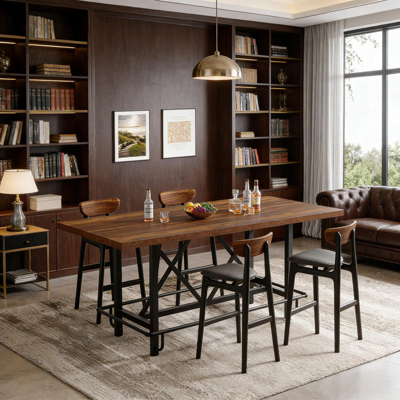 Comptoir de bar rustique, table de bar robuste