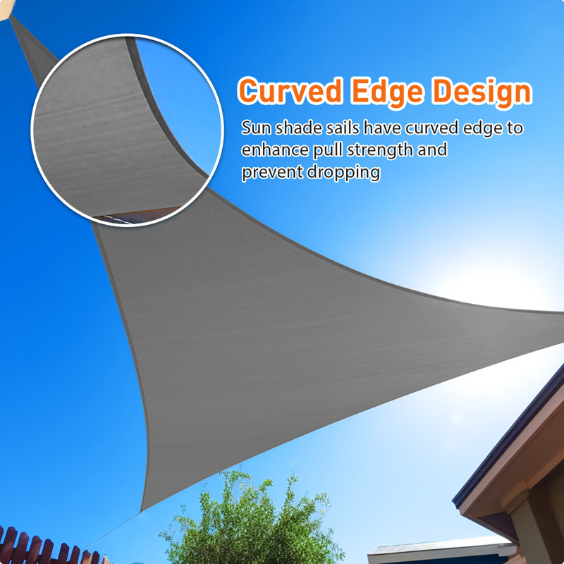 15' x 8' Triangle Shade Sail, Dark Grey
