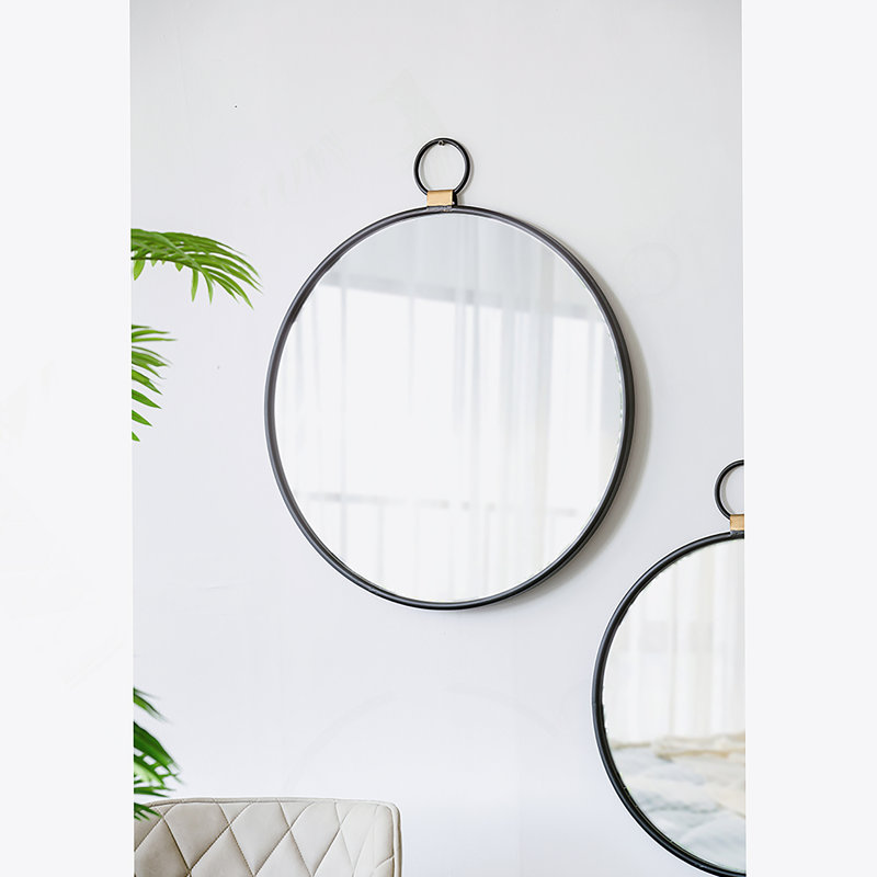 Iron Frame Vertical Round Mirror