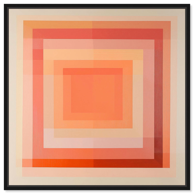 Art géométrique moderne sur toile Minimal Color Blocks III par Art Remedy, H 25 po x l 25 po, Cadre flottant noir