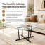 Table basse 27,56 "ronde en verre trempé transparent avec pieds en métal