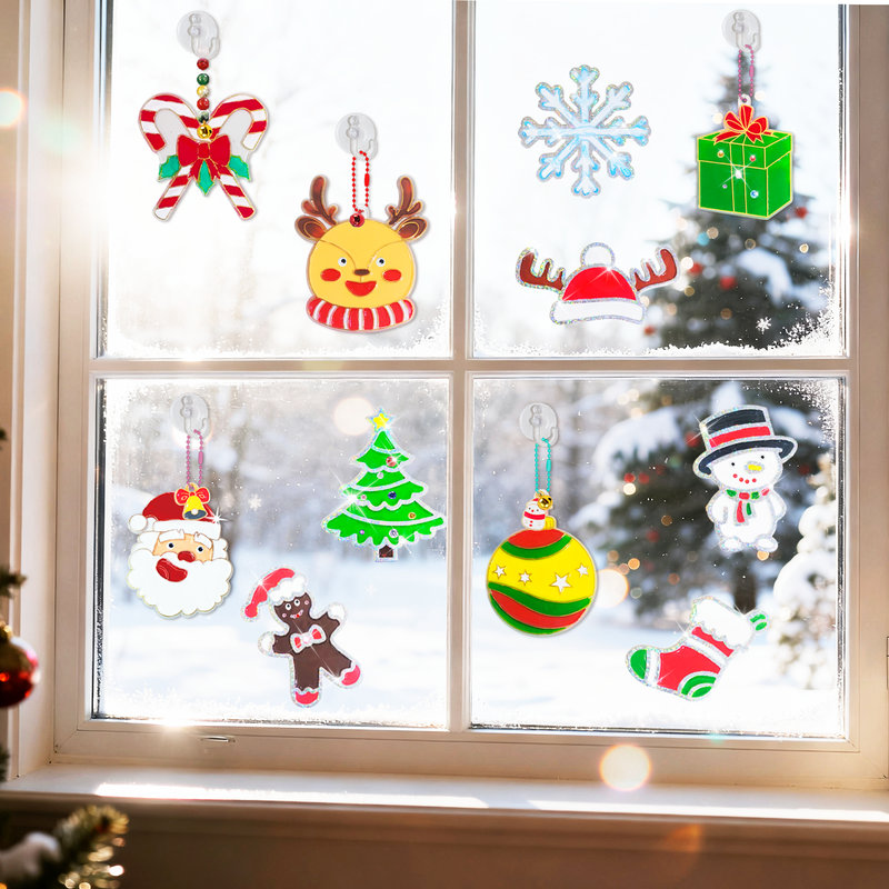 Bricolage pour fenêtre, 208 pièces, ensembles de bricolage de Noël