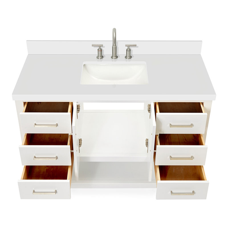 Magnolia Bath Vanity Rectangular Basin S049SWQ, White, Rectangular