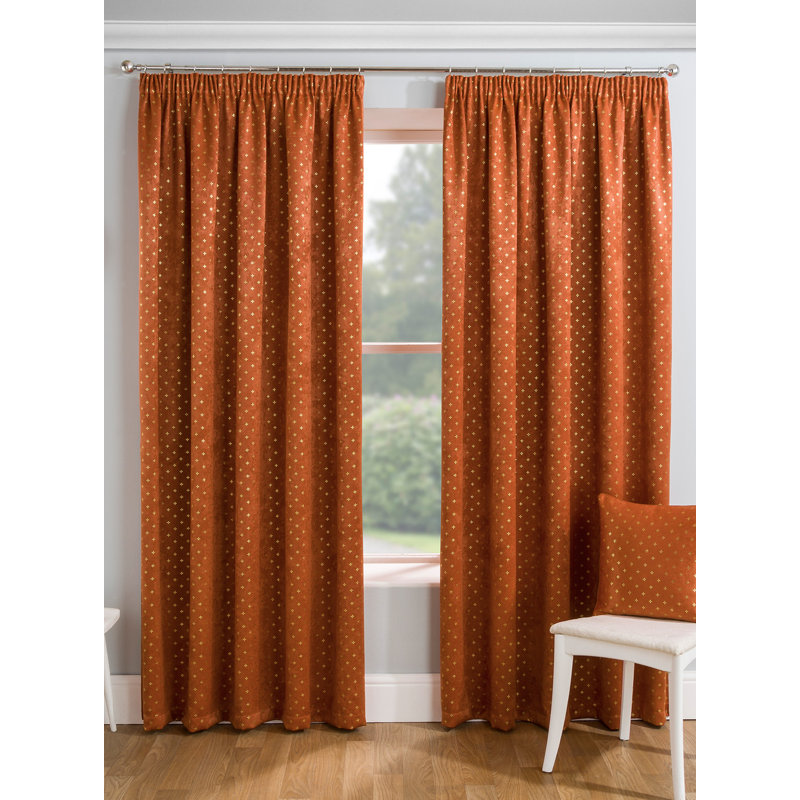 Floresita Room Darkening Curtain Pair, 168cm W x 183cm D, Spice
