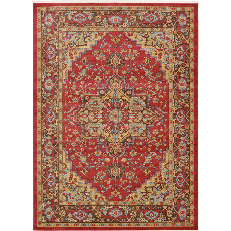 Bungalow Rose Eesi Performance Red Rug & Reviews | Wayfair