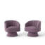 Fauteuil demi-tonneau pivotant en velours Murrow (ensemble de 2)-1563350884