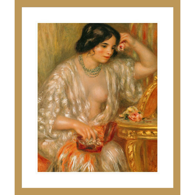Gabrielle avec bijoux Pierre-Auguste Renoir, impression giclée encadrée, H 27,65 po x l 23,5 po