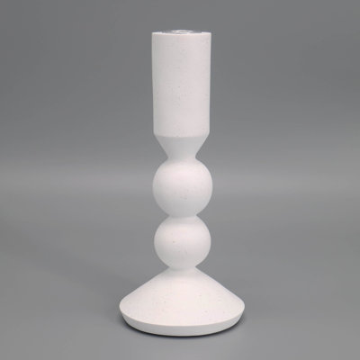 Resin matte  white  Cylinder candleholder with golden speckles home decorative accent candlestick not included candles
