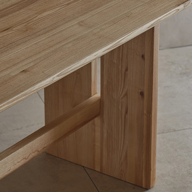 Solid wood ash simple rectangular dining table., 29.53"H x 78.74"L x 31.5"W